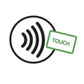 Contactless Nfc Wireless Pay Sign Logo. Credit Card Nfc Payment Vector Concept