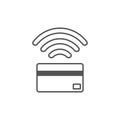 Contactless payment icon. Near-field communication (NFC) card technology concept icon. Tap to pay. vector illustration. Royalty Free Stock Photo