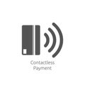 Contactless payment icon. Near-field communication (NFC) card technology concept icon. Tap to pay. vector illustration. Royalty Free Stock Photo