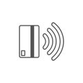 Contactless payment icon. Near-field communication (NFC) card technology concept icon. Tap to pay. vector illustration. Royalty Free Stock Photo