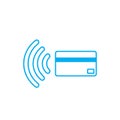 Contactless payment icon. Near-field communication (NFC) card technology concept icon. Tap to pay. vector illustration. Royalty Free Stock Photo