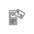 Contactless payment line icon