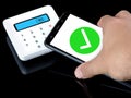 Contactless payment by phone or mobile gone succesful payment Royalty Free Stock Photo