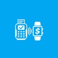 Payment with pos terminal and smart watch icon Royalty Free Stock Photo