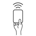 Contactless card payment vector icon