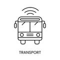 Contactless payment vector line icon transport, fare payment