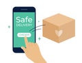 Contactless safe delivery service concept