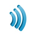 3d contactless signal icon vector illustration.