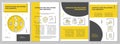 Contactless solution for airport yellow brochure template