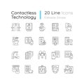 Contactless technology linear icons set