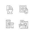 Contactless technology linear icons set