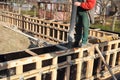 Contactor Building T-Shaped Concrete House Foundation with Slabs and iron Bars