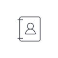 Contacts, address book thin line icon. Linear vector symbol