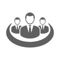 Contacts, communication, group, network, team icon. Gray vector sketch.