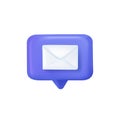 Contacts 3d icon blue message, interface design. Dialog email chat speech bubble. Business icon. Talk bubble speech icon