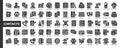 contacts glyph icon set, calendar website business card video call qr code location pin labels directory, leading morning night