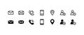 Contacts icons set in simple black style. Vector EPS 10 Royalty Free Stock Photo