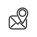 Contacts line icon mail pin