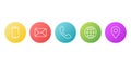 Contacts line icon set simple design. vector Royalty Free Stock Photo