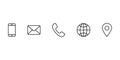 Contacts line icon set simple design. vector