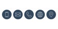 Contacts line icon set simple design. vector