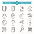 Contacts Line Icons Royalty Free Stock Photo