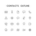 Contacts outline icon set Royalty Free Stock Photo