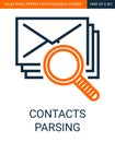 Contacts Parsing or Searching Simple Outline Vector Colorful Icon.