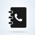 Contacts, phone book. Simple vector modern icon design illustration