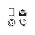 Contacts phone sticker icons Royalty Free Stock Photo