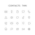 Contacts thin icon set
