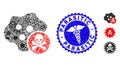 Contagion Collage Bactericidal Toxin Icon with Clinic Grunge Parasitic Seal