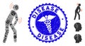 Contagion Collage Parkinson Disease Icon with Clinic Distress Disease Stamp