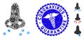 Contagion Mosaic Nose Flu Sikness Icon with Medical Scratched Coronavirus Quarantine Stamp