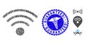 Contagion Mosaic Wi-Fi Source Icon with Serpents Grunge Guaranteed! Seal