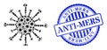 Rubber Anti-Mers Stamp Seal and Virus Coronavirus Mosaic Icon