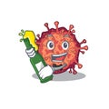 Contagious corona virus with bottle of beer mascot cartoon style