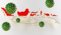 Contagious COVID-19, Flur or Coronavirus with Indonesia map. 3D rendering