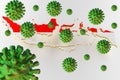 Contagious HIV AIDS, Flur or Coronavirus with Indonesia map. 3D rendering