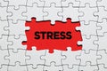 Contagious or spreading stress. The word stress surrounded by jigsaw puzzle