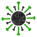 Contagious Virus Triangle Lowpoly Flat Icon