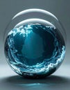 Contained Ocean Storm in a Glass Sphere Royalty Free Stock Photo