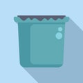 Container with bag for trash icon flat vector. Ecological element