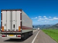 Container on the big highway. Royalty Free Stock Photo