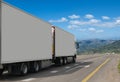 Container on the big highway. Royalty Free Stock Photo