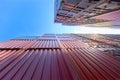 Container box at ship yard with blue sky