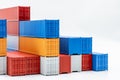 Container cargo box on white background, Global business company logistic transportation import export by container cargo freight Royalty Free Stock Photo