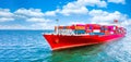 Container cargo ship, Freight shipping maritime vessel, Global business import export commerce trade logistic and transportation Royalty Free Stock Photo