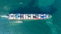 Container cargo ship  global business commercial trade logistic and transportation oversea worldwide by container cargo vessel, Royalty Free Stock Photo