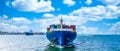 Container cargo ship in ocean, Business industry commerce global import export logistic transportation oversea worldwide, Sea